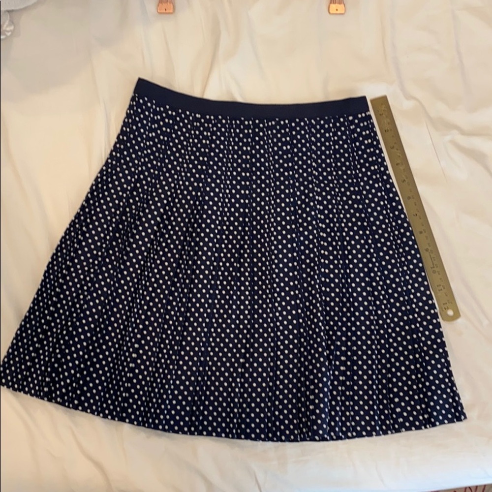 Jcrew polkadot mini skirt in navy